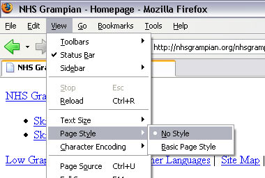 Change page colours Firefox